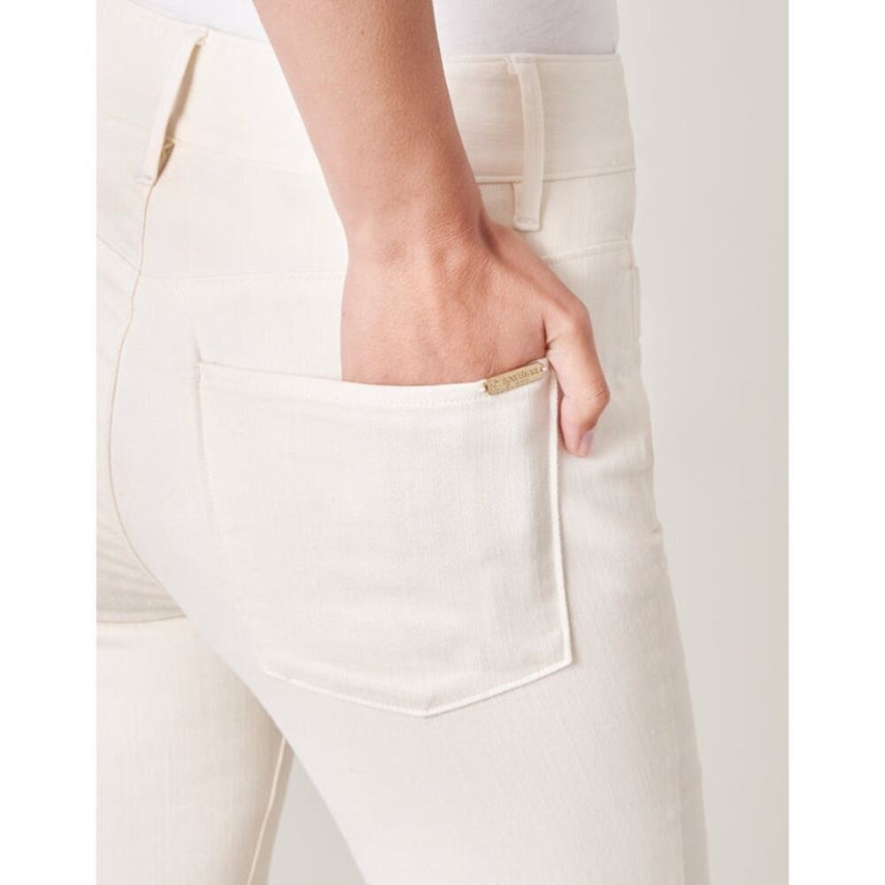 Spartina 449 Juliette Crop Flare Jeans Size 8 Buttercream 26.5” Inseam - Picture 4 of 16